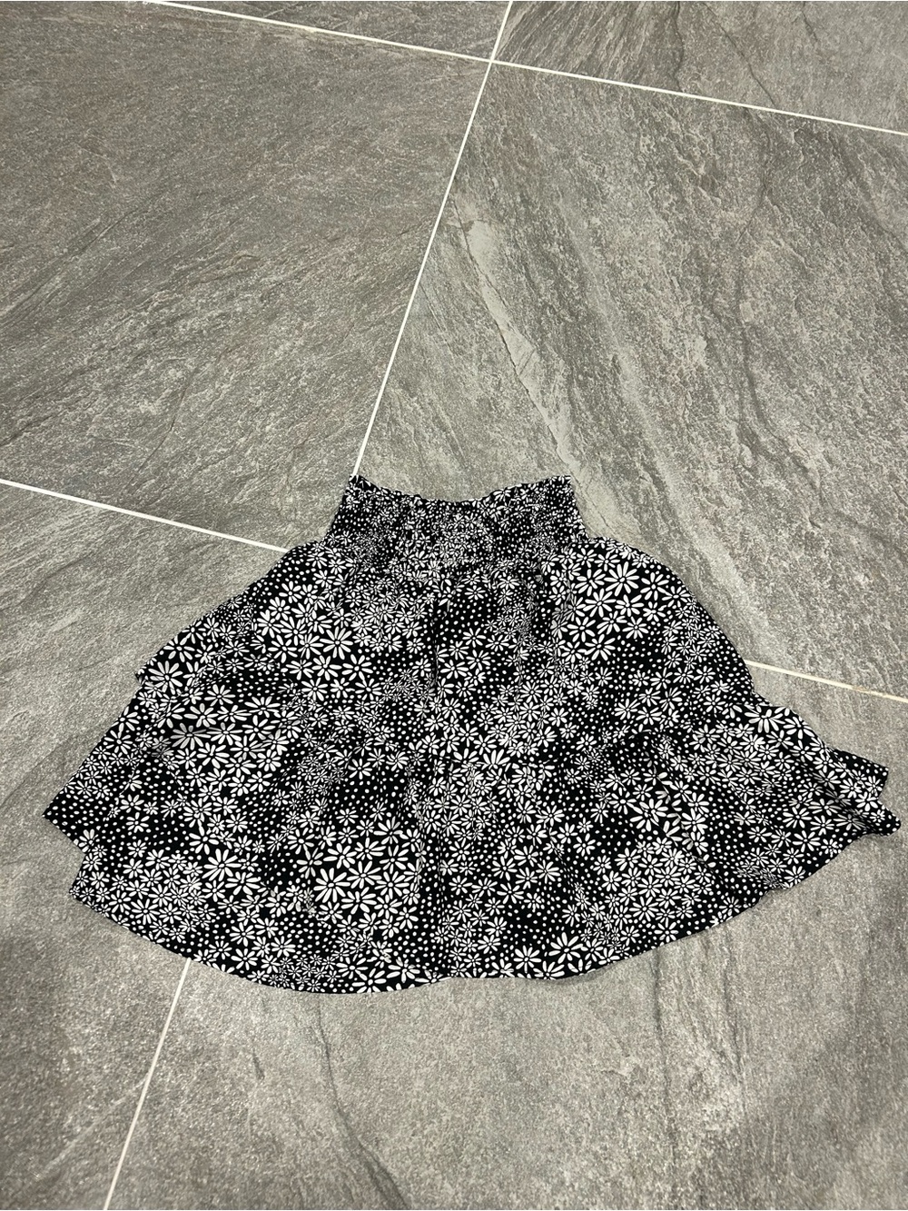 Streetwear Society Black & White Floral Circle Skirt